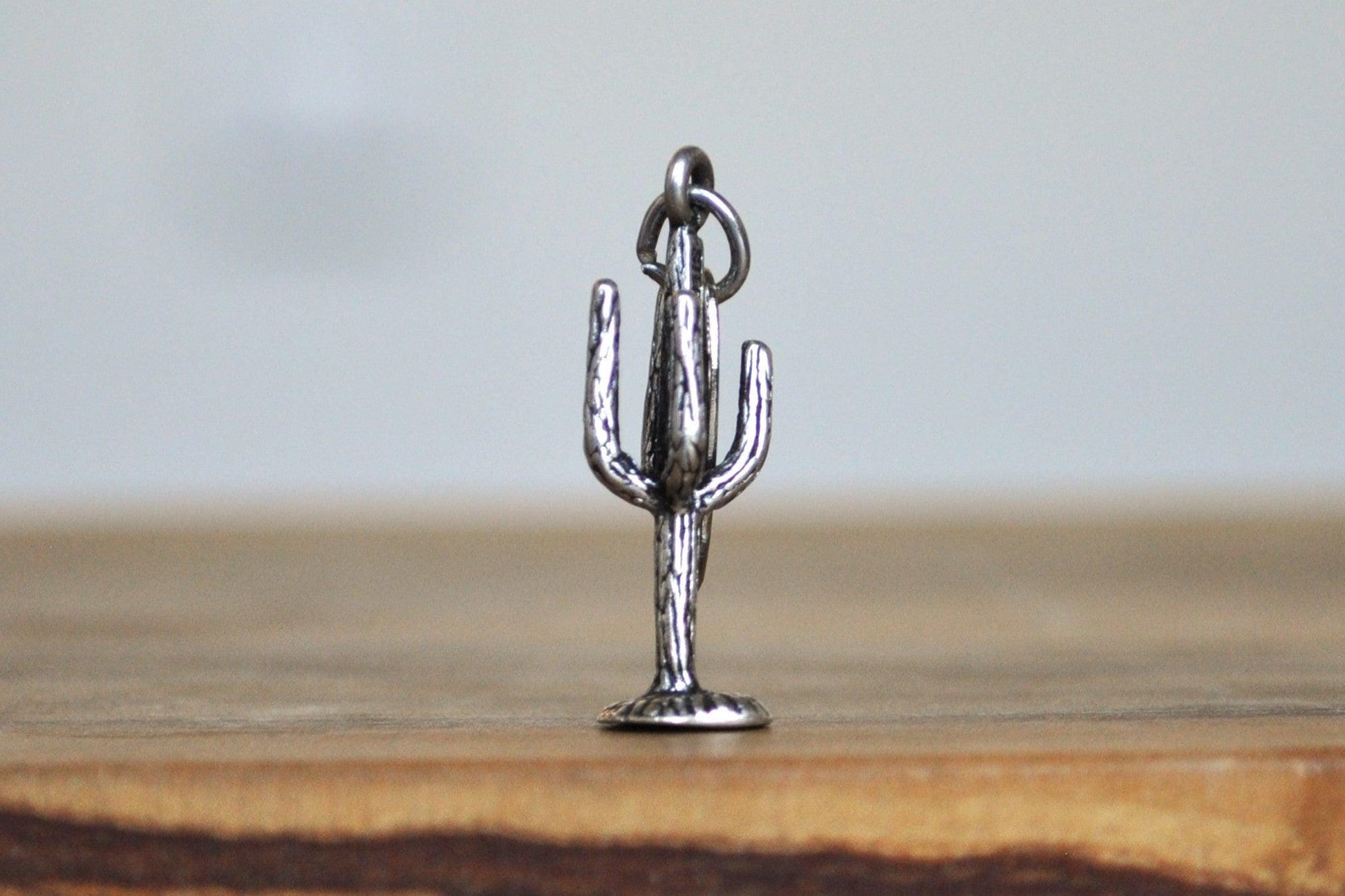 Sterling Silver Arizona Cactus Pendant - Stamped and Tested Sterling Silver - Arizona Floral Pendant - Saguaro Charm