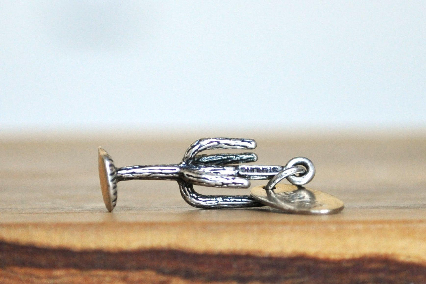 Sterling Silver Arizona Cactus Pendant - Stamped and Tested Sterling Silver - Arizona Floral Pendant - Saguaro Charm