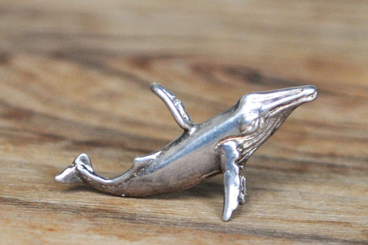Sterling Silver Humpback Whale Charm - Stamped and Tested Sterling Silver - Rare 925 Humpback Charm