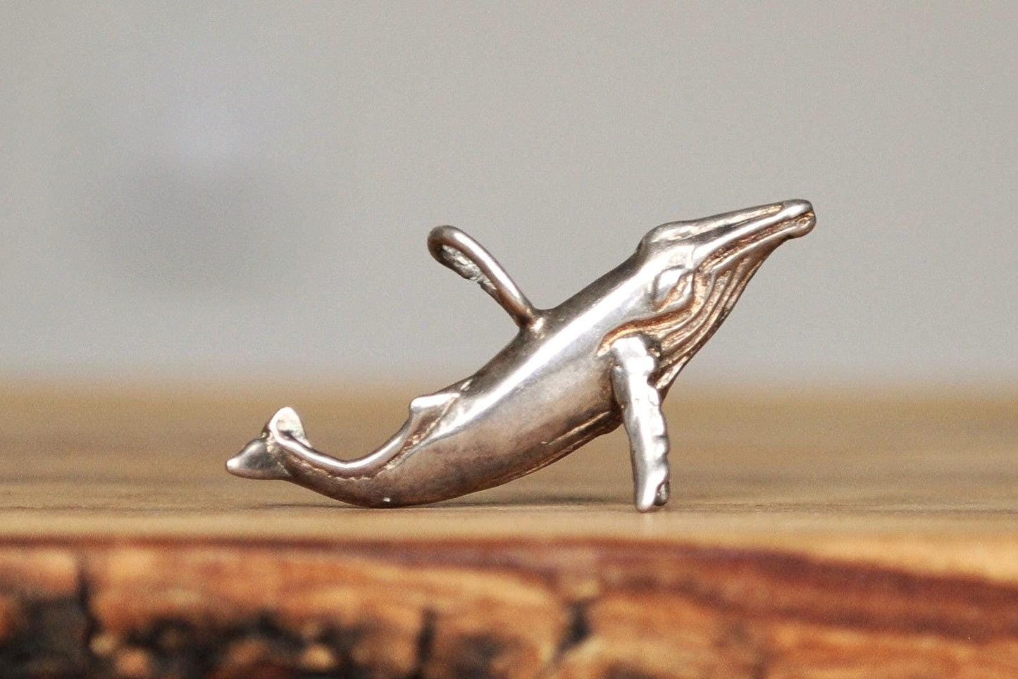 Sterling Silver Humpback Whale Charm - Stamped and Tested Sterling Silver - Rare 925 Humpback Charm