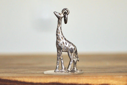 Sterling Silver Giraffe Charm - Stamped and Tested Sterling Silver - Rare 925 Giraffe Pendant