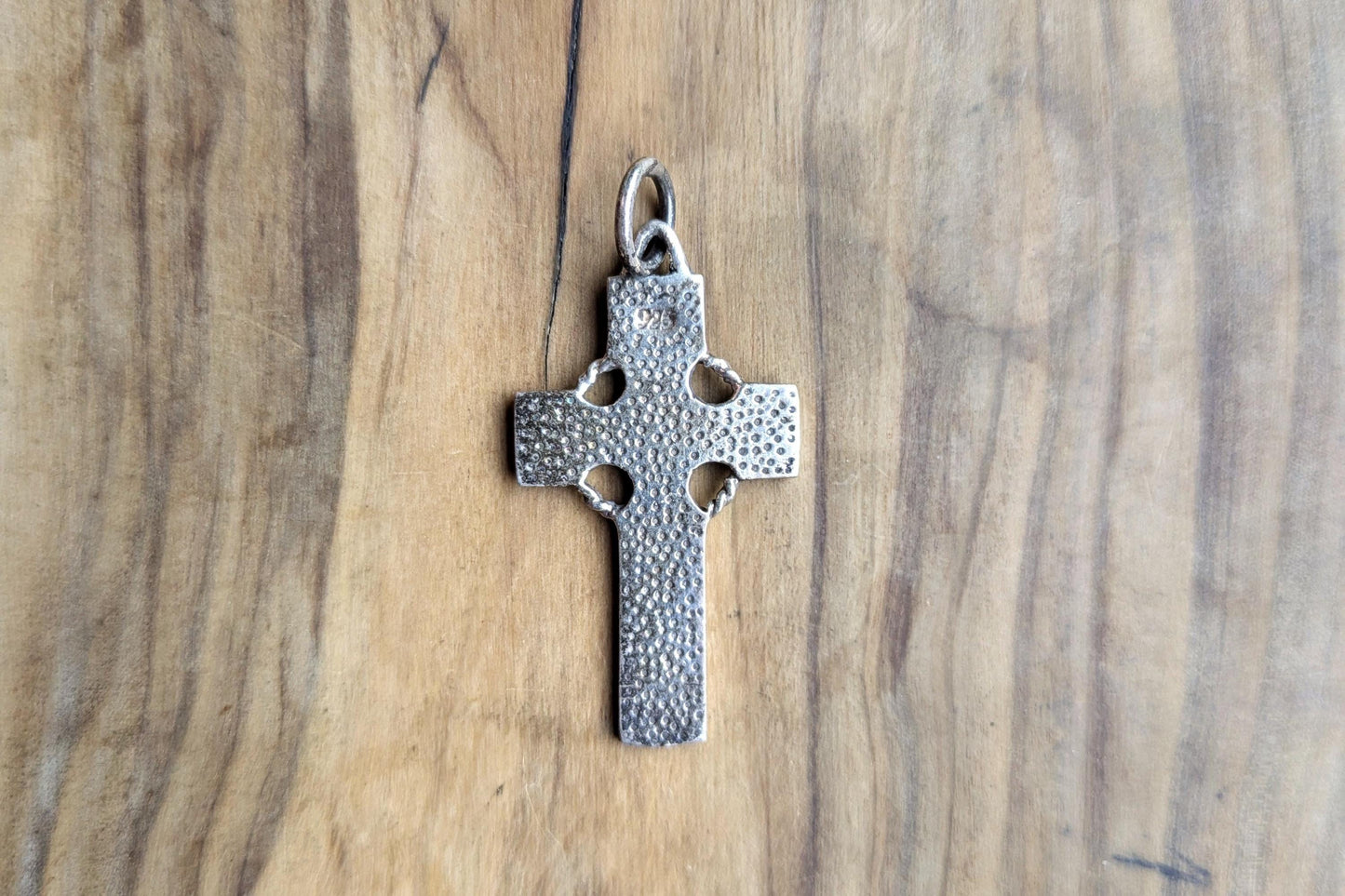 Sterling Silver Celtic Cross Charm - Stamped and Tested Sterling Silver - Celtic Runes Crucifix Pendant