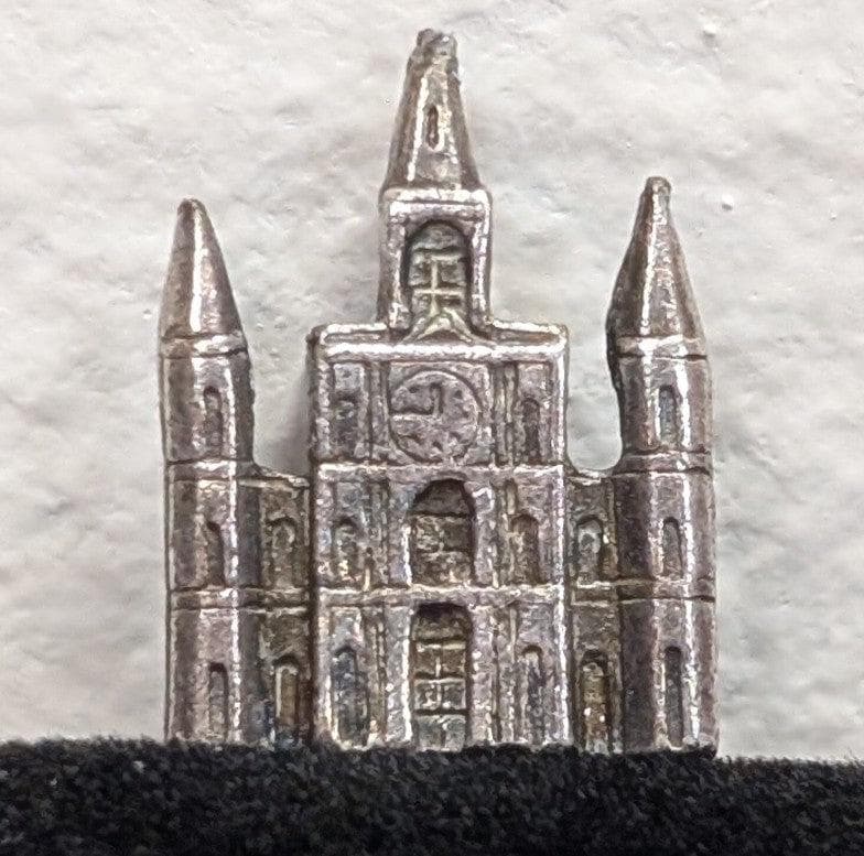 Vintage Sterling Cathedral Gothic Church Figurine! 925 Miniature Knick Knack 3.4 Grams