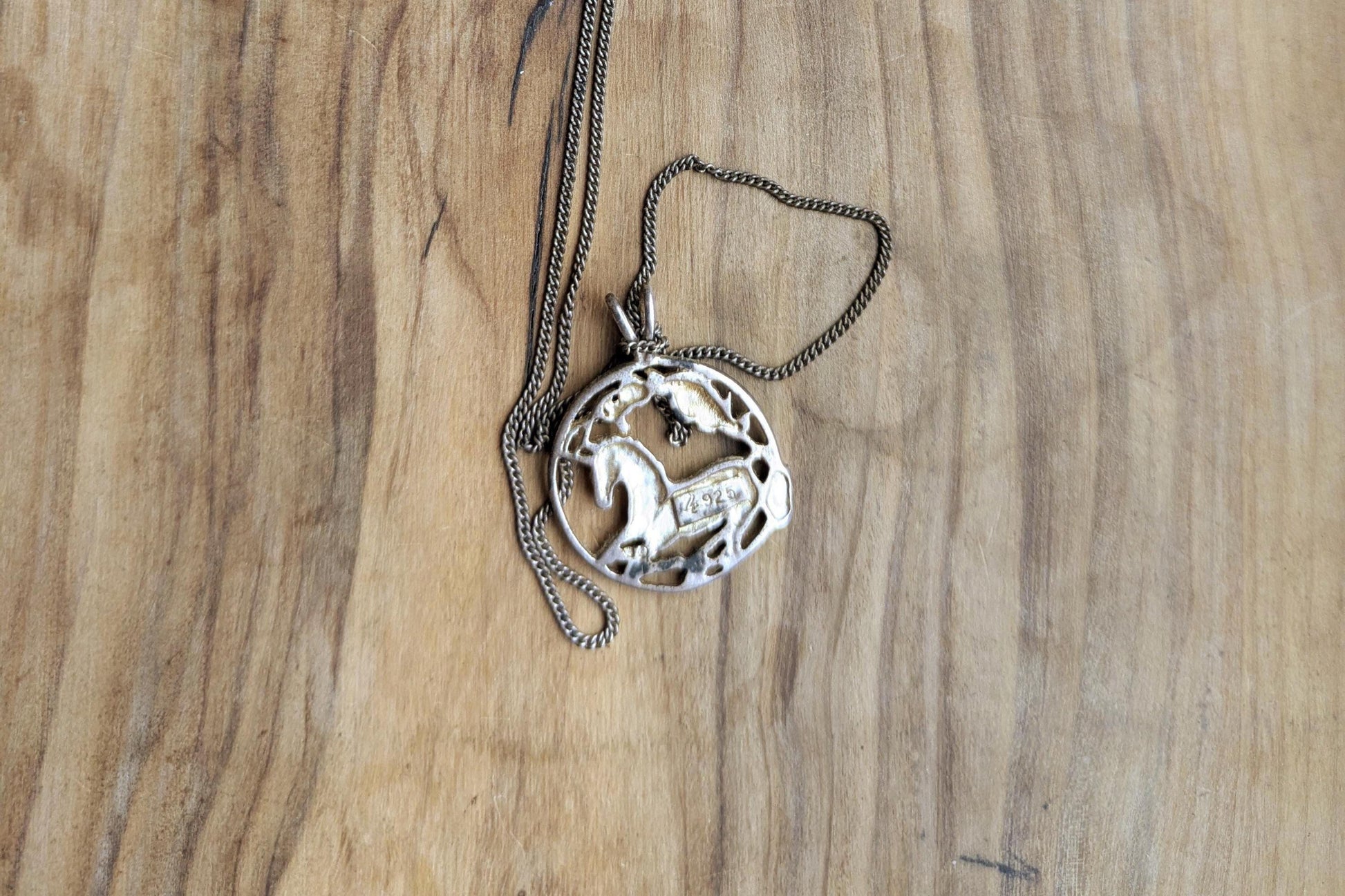 Sterling Silver Floral Unicorn Necklace - 18.5 Inches - Stamped and Tested Sterling Silver - Mythical Jewelry