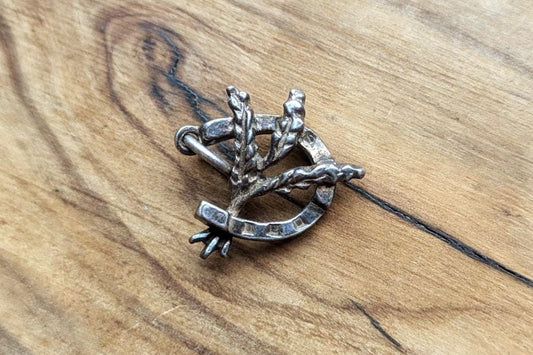 Sterling Silver Lucky Heather Horseshoe Charm - Tested Sterling Silver - Good Luck Charm