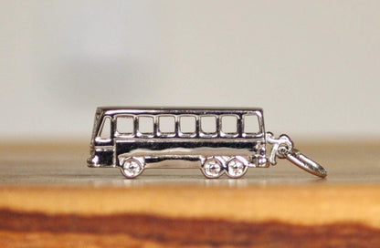 Sterling Silver Rembrandt Bus Charm - Stamped and Tested Sterling Silver - Solid 3D Sterling Bus