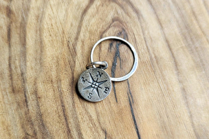 Sterling Silver Cardinal Directions Charm - Stamped and Tested Sterling Silver - Navigators Compass Charm
