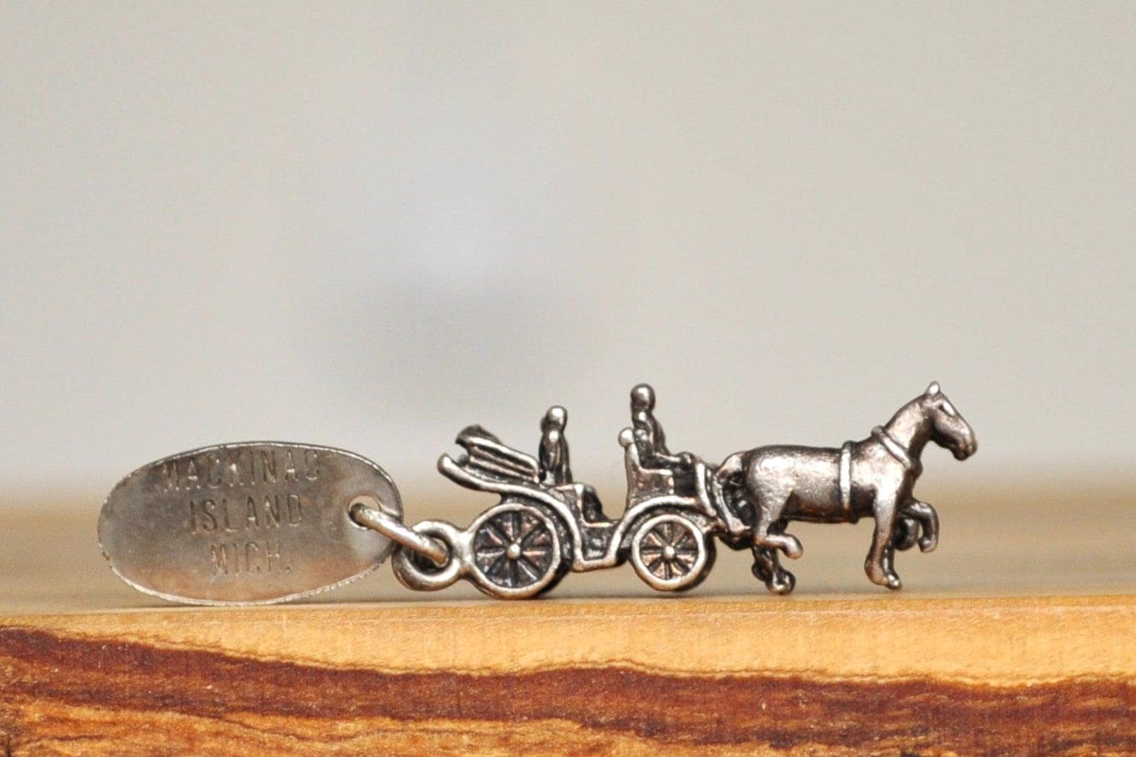 Sterling Silver Mackinac Island Michigan Horse Carriage Charm - Tested Sterling Silver - 925 Michigan Horse Buggy