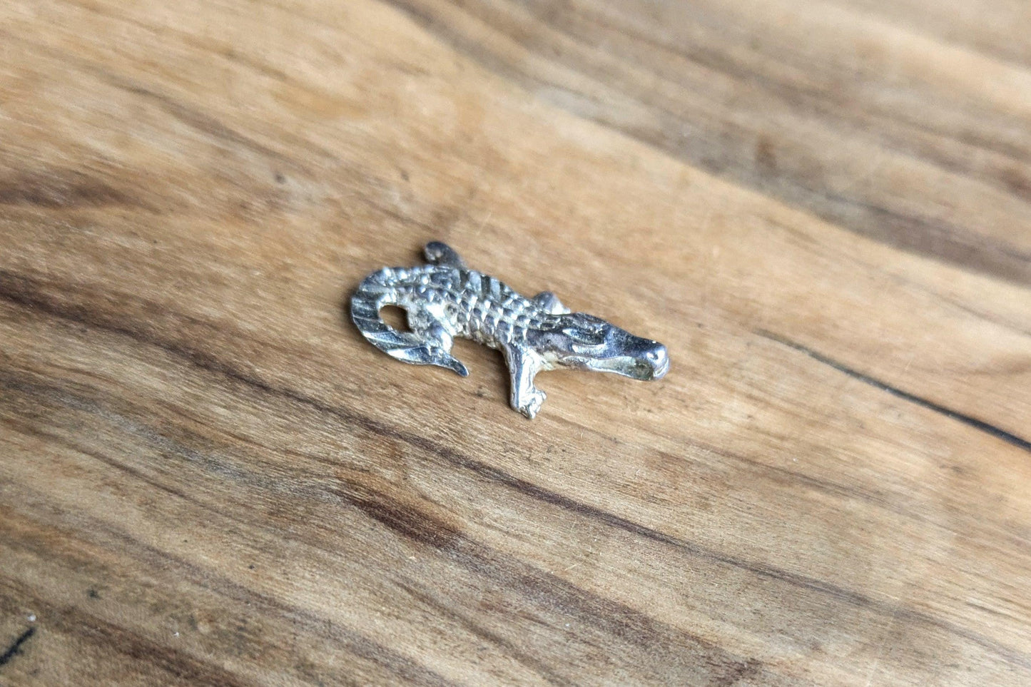 Sterling Silver Alligator/Crocodile Charm - Stamped and Tested Sterling Silver - Animal Jewelry