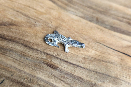 Sterling Silver Alligator/Crocodile Charm - Stamped and Tested Sterling Silver - Animal Jewelry