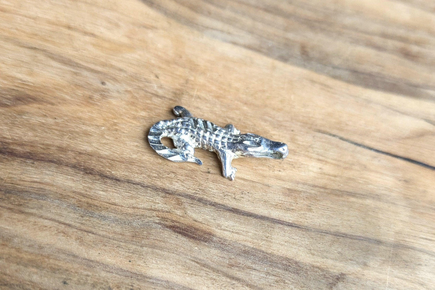 Sterling Silver Alligator/Crocodile Charm - Stamped and Tested Sterling Silver - Animal Jewelry