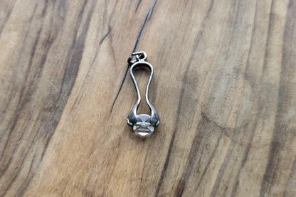 Sterling Silver Sugar/Ice Tong Charm - Tested Sterling Silver - Crystal Ice Cube