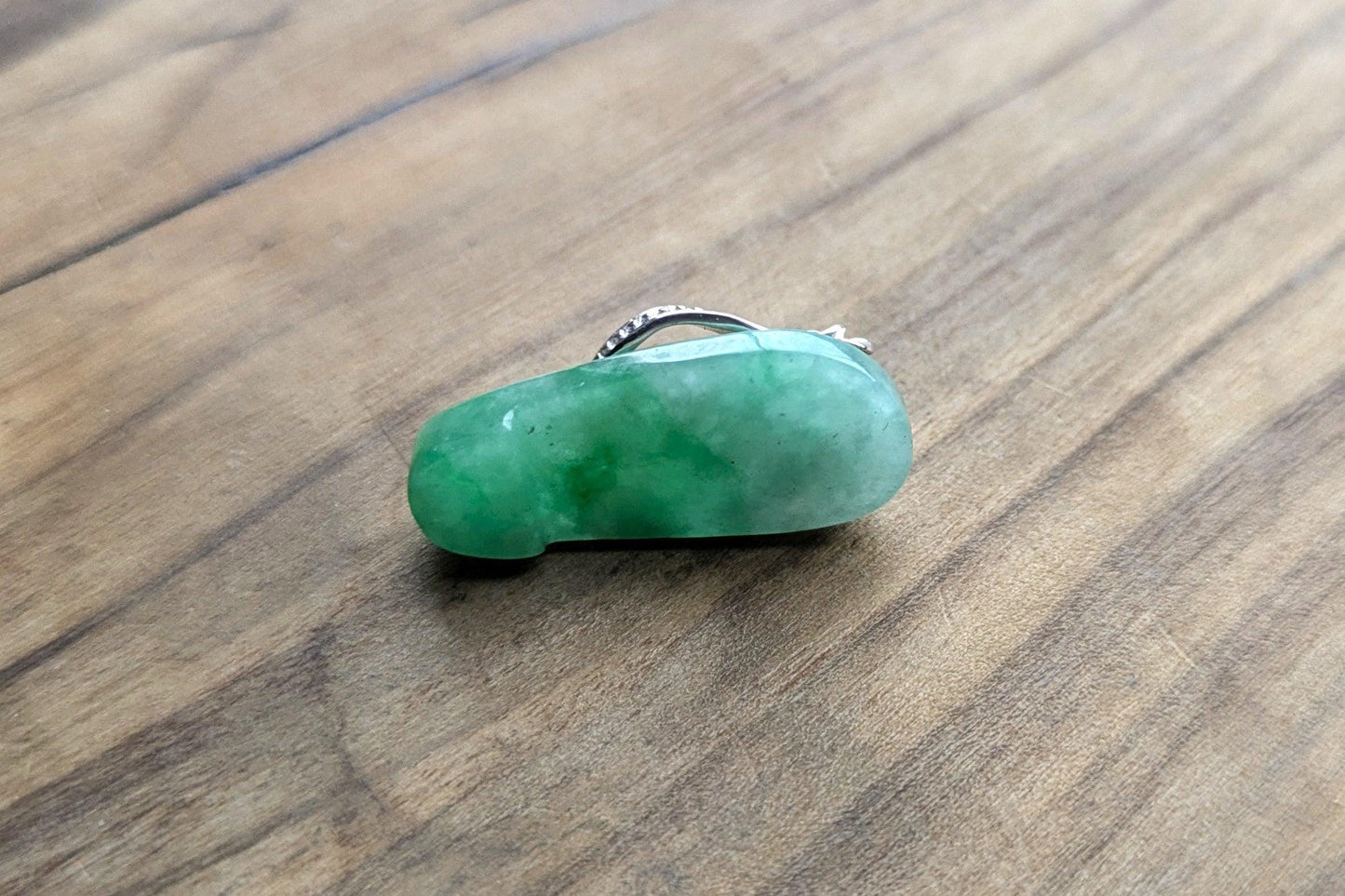 Sterling Silver Jade Sole Sandal Charm - Tested Sterling Silver - Small Slipper/Flip-Flop Charm