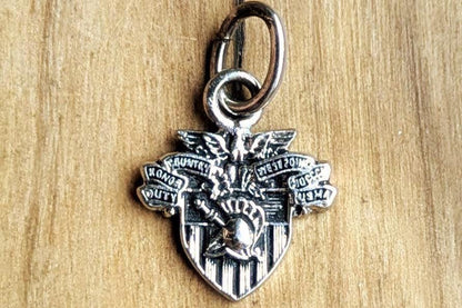 Scarce Mini Sterling Silver West Point Crest Pendant - Tested Sterling Silver - Military Academy Medallion - USMA Charm