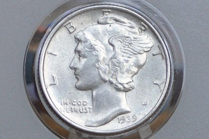 1939 Mercury Silver Dimes P,D,S - Choose by Mint & Grade - 1939D Mercury Head / 1939 S Liberty Head Dime - Winged Liberty Head 1939P