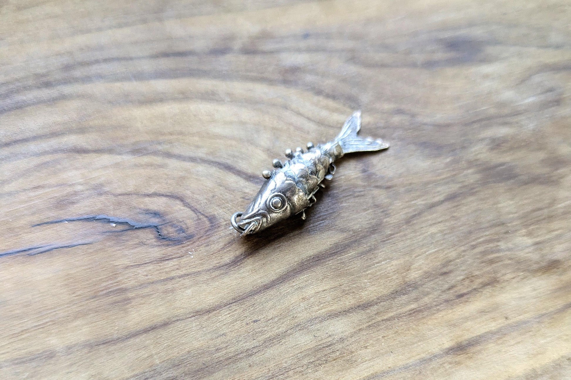 Sterling Silver Articulated Wiggling Koi Fish Pendant - Tested Sterling Silver - Moveable Sterling Charm