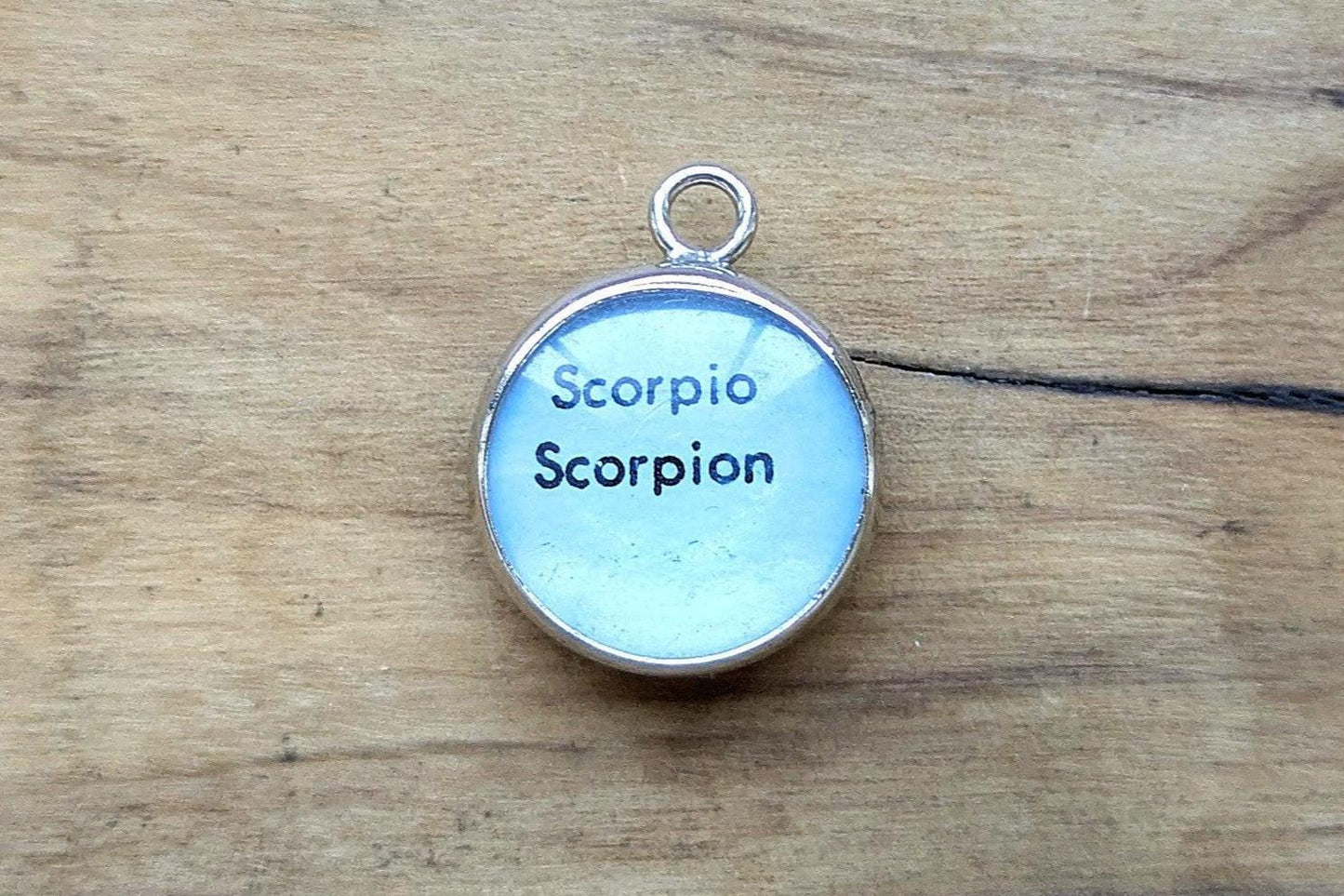 Sterling Silver Lucite Scorpio Pendant - Tested Sterling Silver - Astrology Pendant