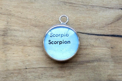 Sterling Silver Lucite Scorpio Pendant - Tested Sterling Silver - Astrology Pendant
