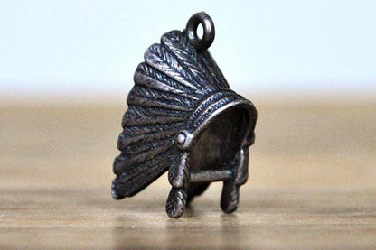 Sterling Silver Native American Headdress Pendant - Stamped and Tested Sterling Silver - Rare Native American Jewelry