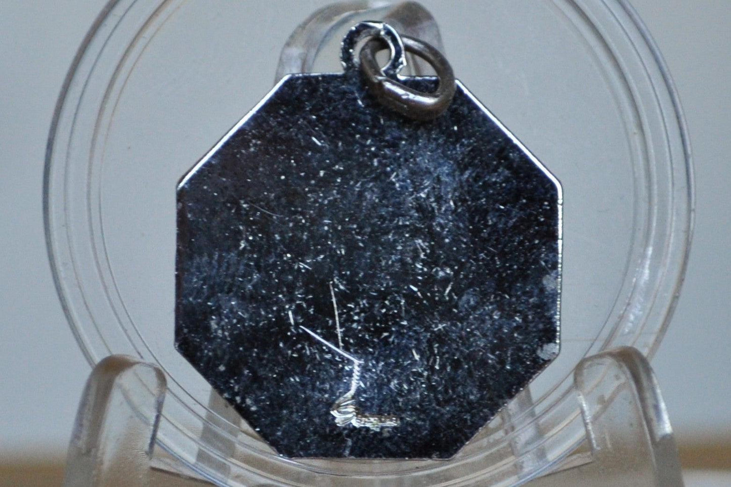 Sterling Silver &quot;I&#39;ll Never STOP Loving You&quot; Red Enamel Stop Sign Pendant - Stamped and Tested Sterling Silver - Lovers Charm