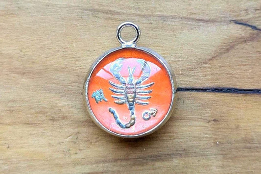 Sterling Silver Lucite Scorpio Pendant - Tested Sterling Silver - Astrology Pendant