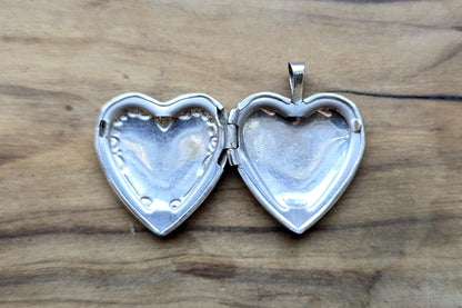 Sterling Silver "I Love You" Rose Heart Locket Pendent - Stamped and Tested Sterling Silver - Penny Sized Locket