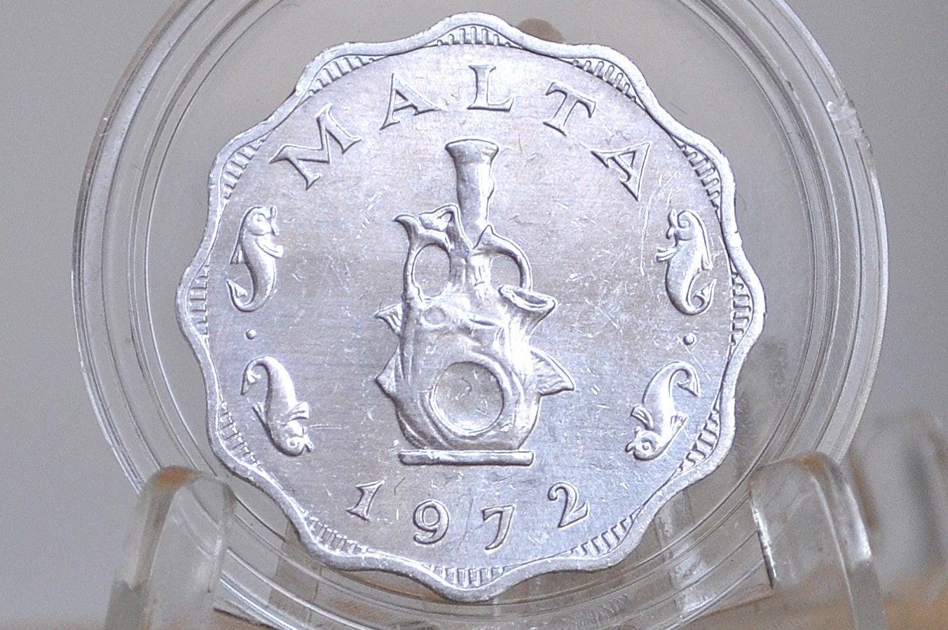 1972 Malta 5 Mil - Maltese Republic Coins - Great Condition - Mediterranean Countries Coin -