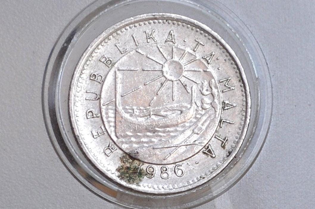 1991 & 1986 Malta 5 Cents - Maltese Republic Coins - Great Condition - Mediterranean Countries Coin -