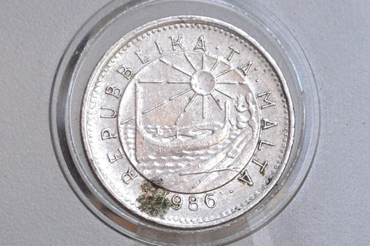 1991 & 1986 Malta 5 Cents - Maltese Republic Coins - Great Condition - Mediterranean Countries Coin -