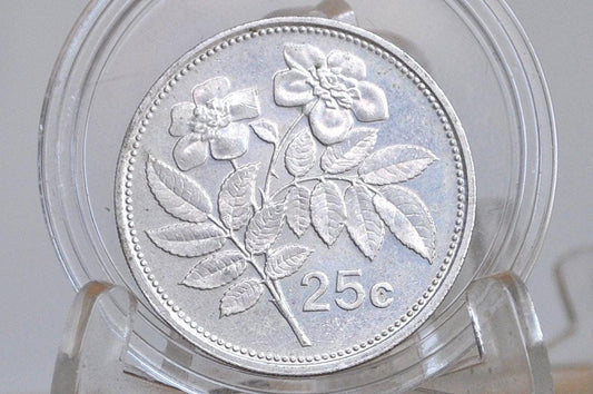 1995 Rarer Malta 25 Cents - Maltese Republic Coins - Great Condition - Mediterranean Countries Coin -