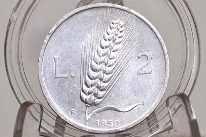 1940s/50s Italian Lira Coins - Luigi Einaudi - Italy 2 Lire, 5 Lire, 10 Lire - Republic of Italy - Great Condition -