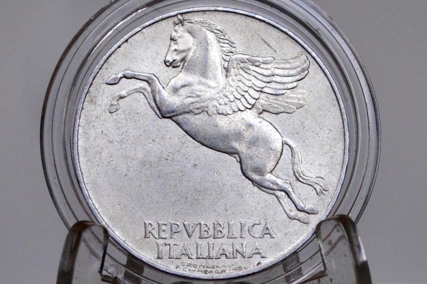 1940s/50s Italian Lira Coins - Luigi Einaudi - Italy 2 Lire, 5 Lire, 10 Lire - Republic of Italy - Great Condition -