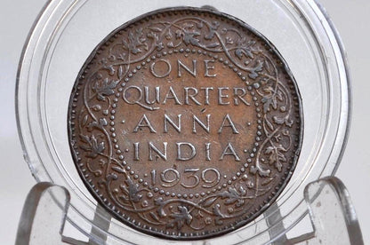 India 1/4 Anna 1939 - XF Condition, Beautiful Coin - 1939 India Quarter Anna - British India One Quarter Anna, High Grade, Great Coin -