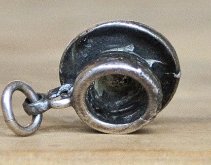 Sterling Silver Tea Cup Pendant - Tea Cup Sterling Charm - Vintage Tea Cup Miniature