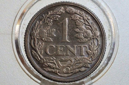 1916 Netherlands 1 Cent Coin - Uncirculated Condition - Queen Wilhelmina of Netherlands - High Grade -