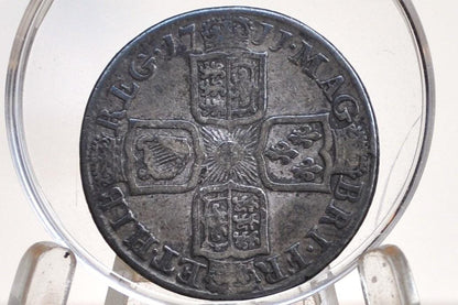 1711 Great Britain Silver 1 Shilling UK One Shilling 1711 - VF - Queen Anne 3rd Bust - 1711 Anna Dei Gratia Sterling Shilling