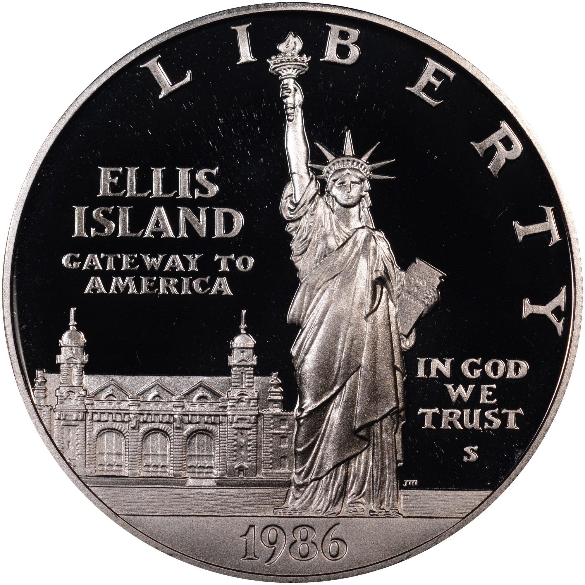 1986-S U.S. Commemorative Silver Proof Ellis Island Liberty Dollar