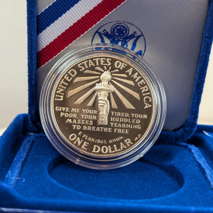 1986-S U.S. Commemorative Silver Proof Ellis Island Liberty Dollar San Francisco