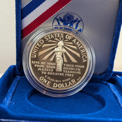 1986-S U.S. Commemorative Silver Proof Ellis Island Liberty Dollar San Francisco