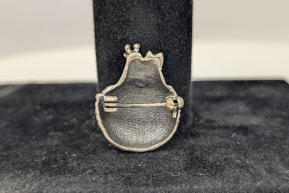 Sterling Silver Noah&#39;s Ark Pin - Stamped and Tested Sterling Silver - Biblical Animal Pin