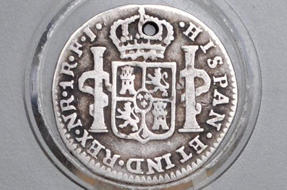 RARE 1817 Silver Chile 1/2 Real - Great Condition - Rare Silver Coin - Old Peso Coin - Ferdinand VII, Spanish Chile -