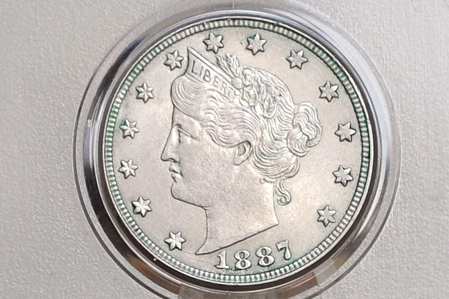 1887 Liberty Head Nickel - Choose by Grade - Semi-Key Date - 1887 V Nickel - Philadelphia Mint - 1887 Nickel - V Nickel Key Date