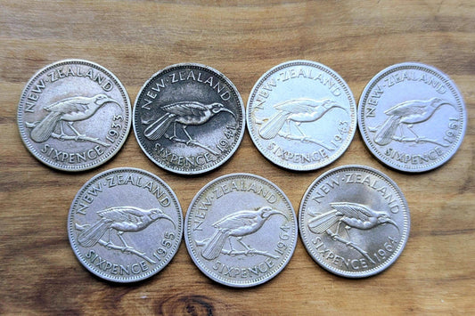 New Zealand Sixpence, Choose by Date - 30s, 40s, 50s, 60s - Great Condition - New Zealand Six pence 6 Pence