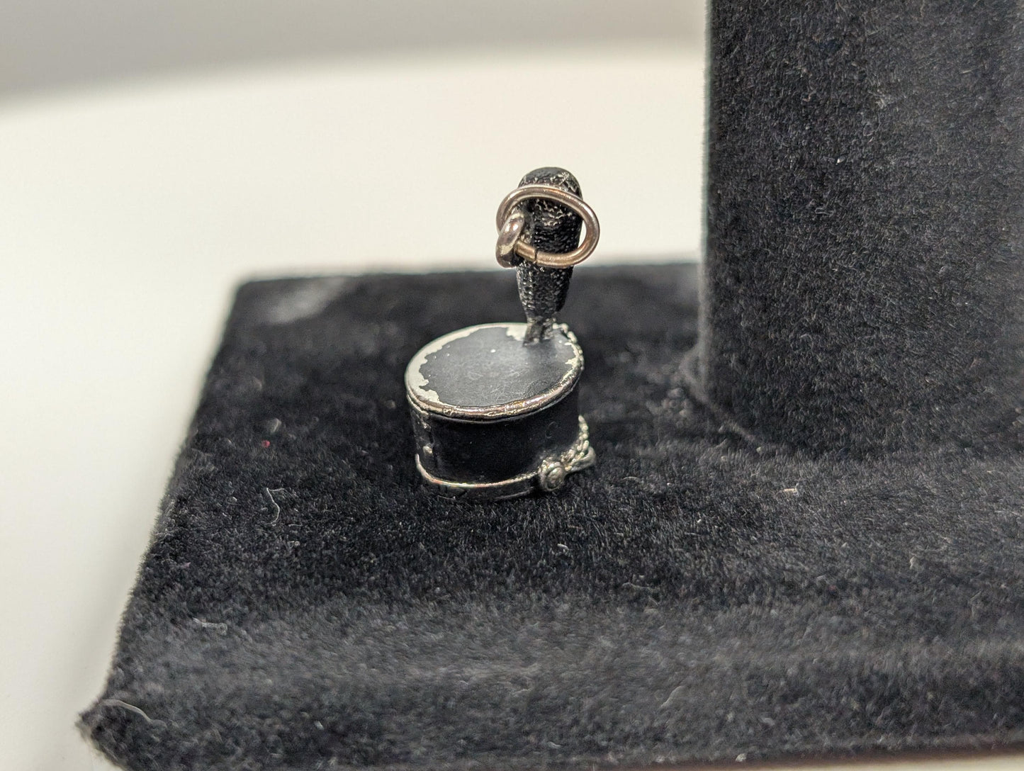 Sterling Silver Marching Band Hat Pendant - Tested Sterling Silver - Shako Charm - Kinney Jewelry