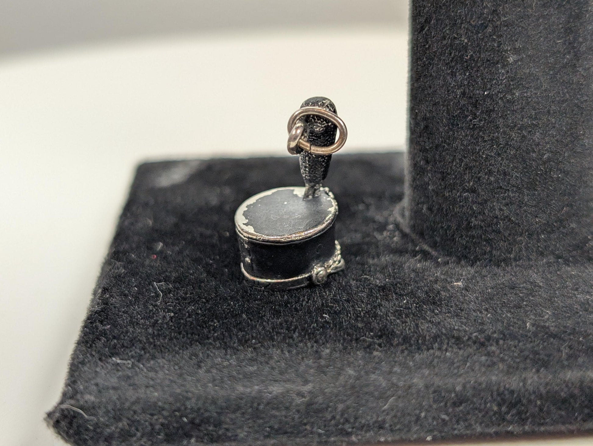 Sterling Silver Marching Band Hat Pendant - Tested Sterling Silver - Shako Charm - Kinney Jewelry