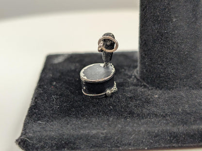 Sterling Silver Marching Band Hat Pendant - Tested Sterling Silver - Shako Charm - Kinney Jewelry