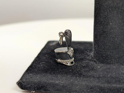 Sterling Silver Marching Band Hat Pendant - Tested Sterling Silver - Shako Charm - Kinney Jewelry