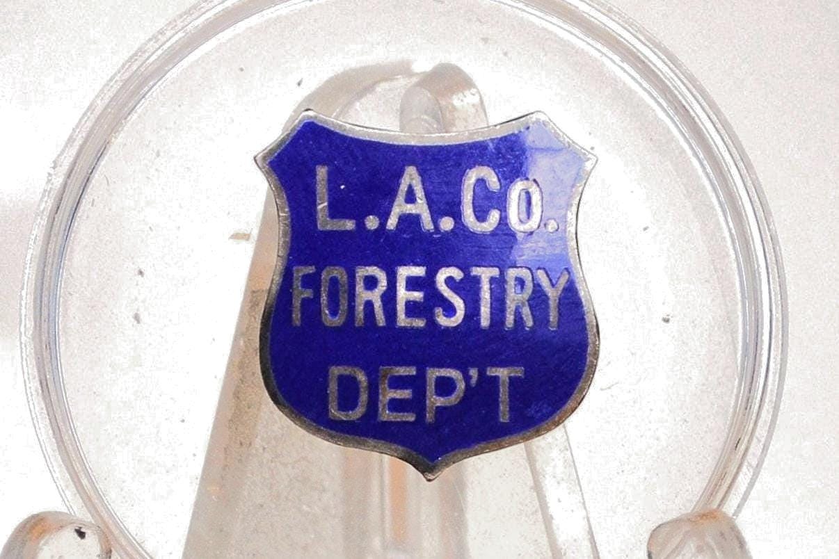 Sterling Silver Los Angeles County Forestry Department Pin - Stamped and Tested Sterling Silver - Broken Pin