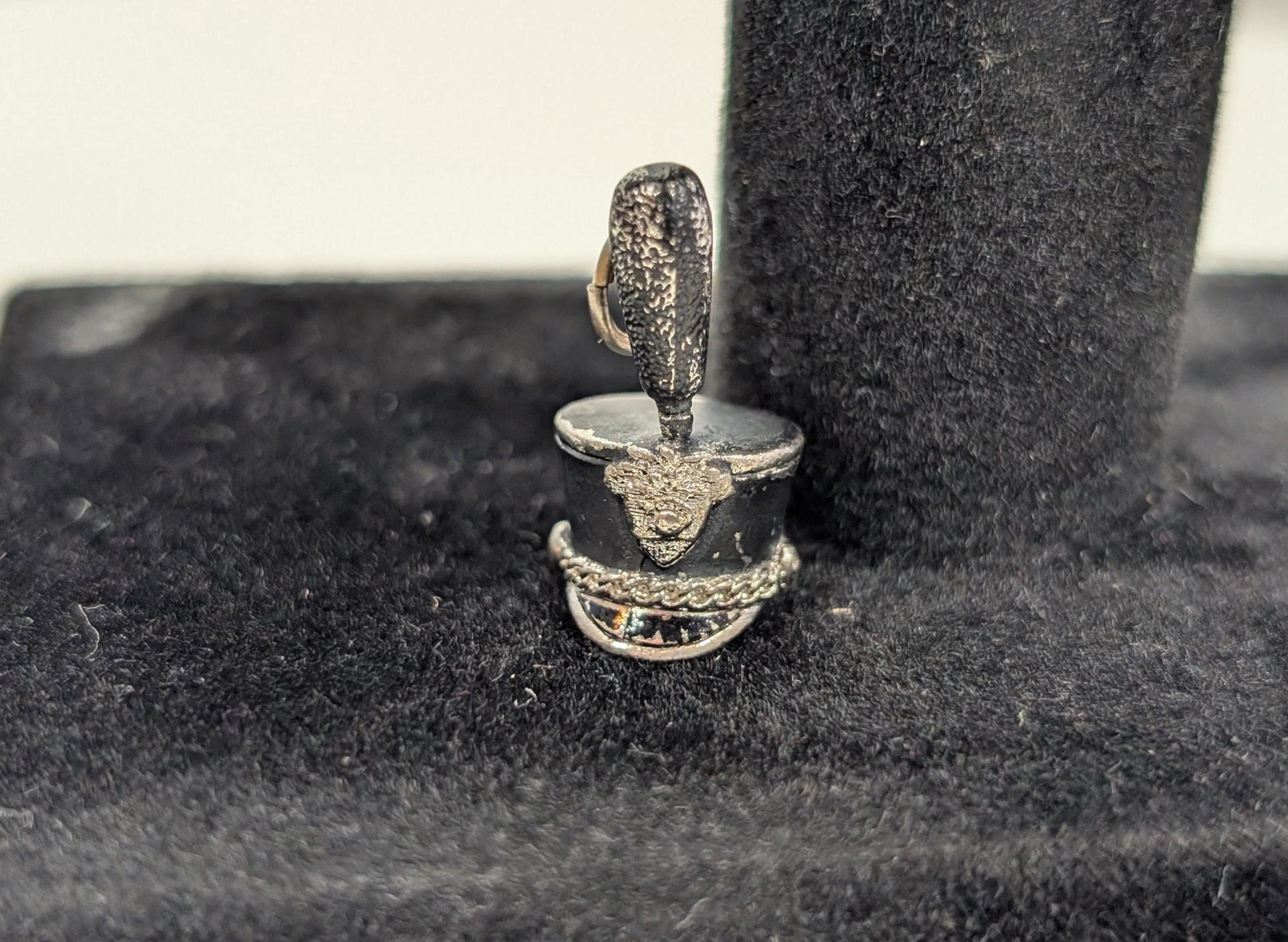 Sterling Silver Marching Band Hat Pendant - Tested Sterling Silver - Shako Charm - Kinney Jewelry