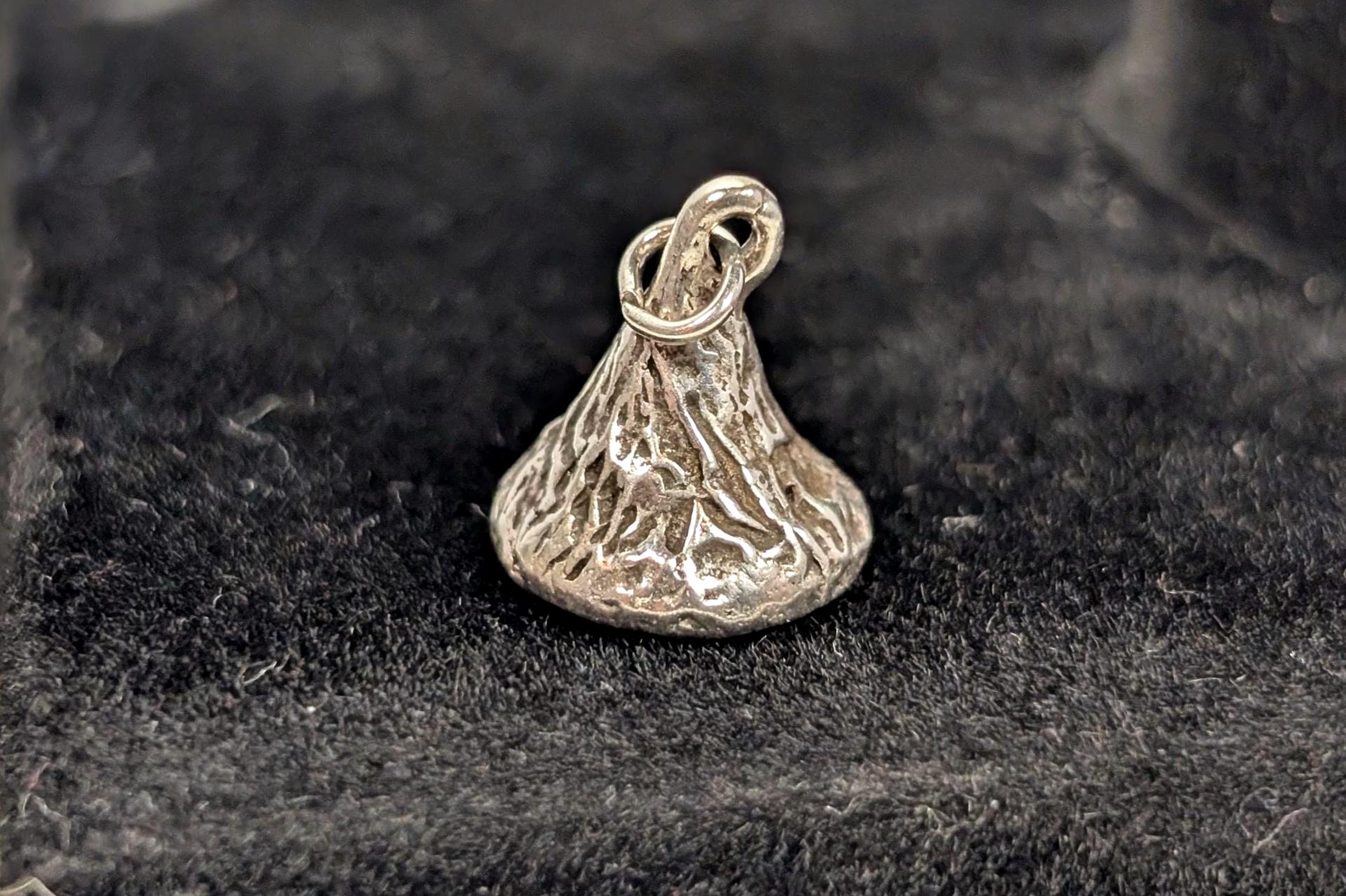 Sterling Silver Foil Wrapped Hershey Kiss Pendant - Stamped and Tested Sterling Silver - JCF Sterling